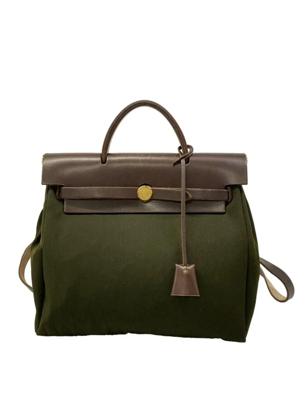 Hermes Backpack Herbag a Dos PM Khaki Dark Brown